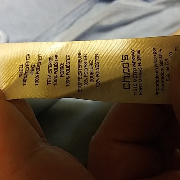 NWOT - CHICO'S - LIGHT BLUE LACE TOP - 3 - Picture 7 of 8